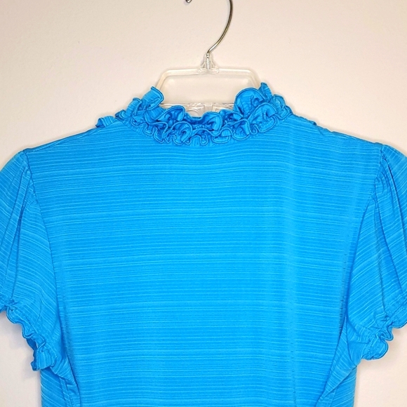 M Blue Ruffle Blouse - Picture 4 of 4